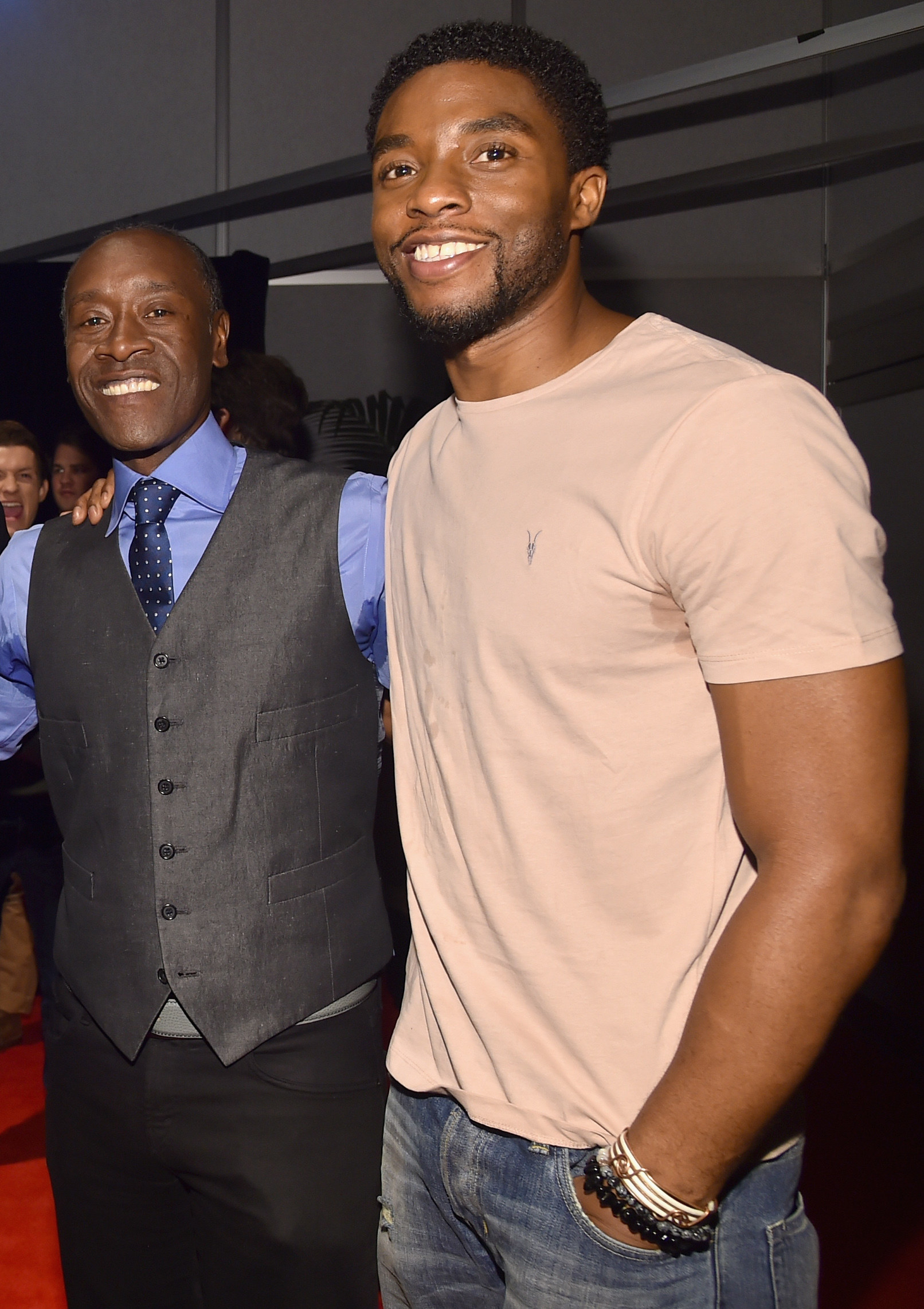 Don Cheadle and Chadwick Boseman pose together for a photo