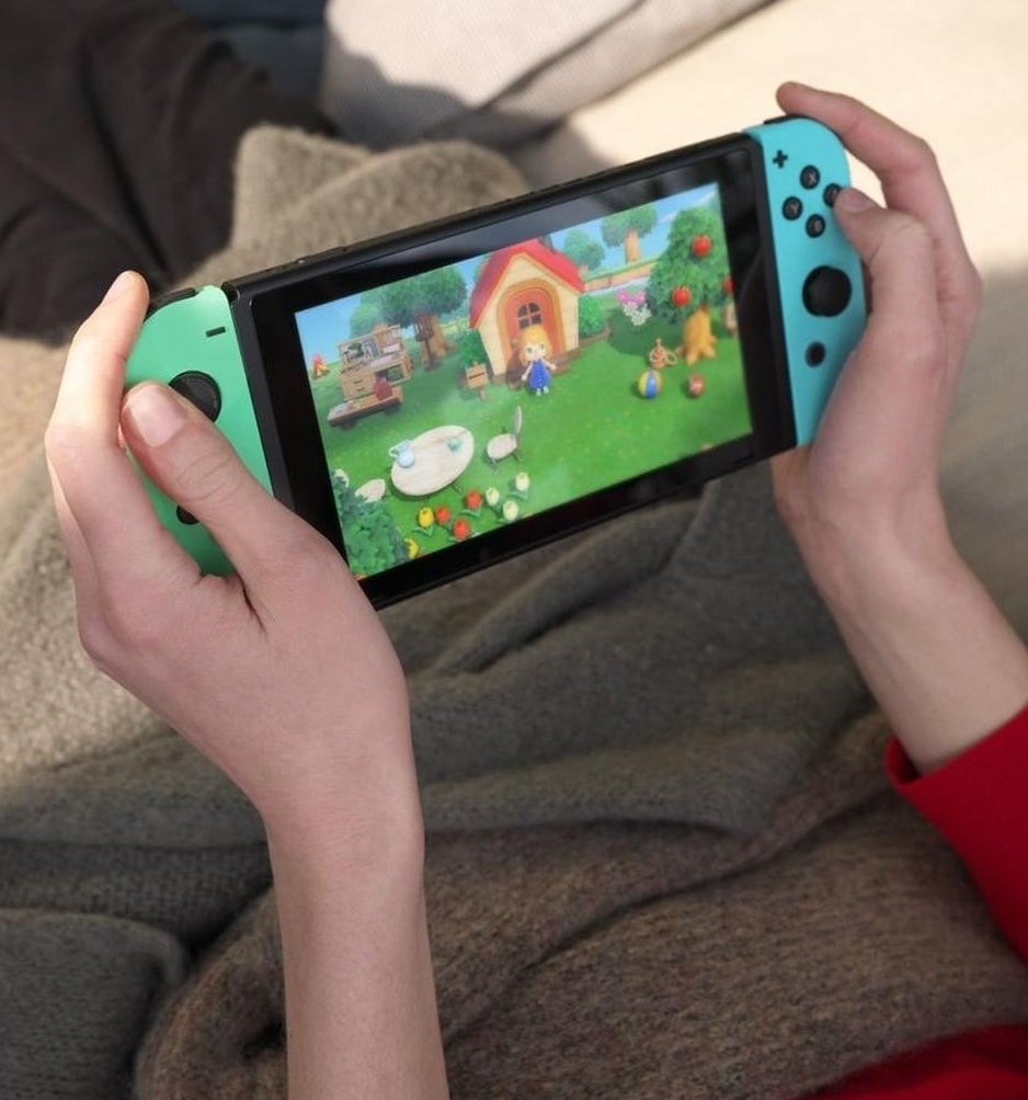 A person playing Animal Crossing on their Switch