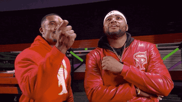 Pro-Wrestling Tag Team, The Street Profits, singing, &quot;We want the smoke!&quot;