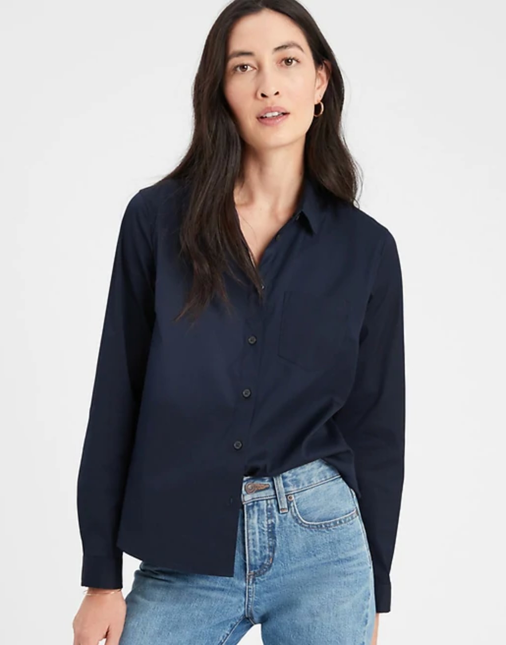 The tailored non-iron shirt in navy