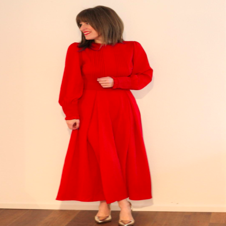 A customer review photo of them wearing the dress