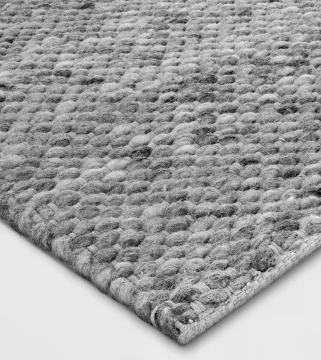 A closeup of the rug's texture