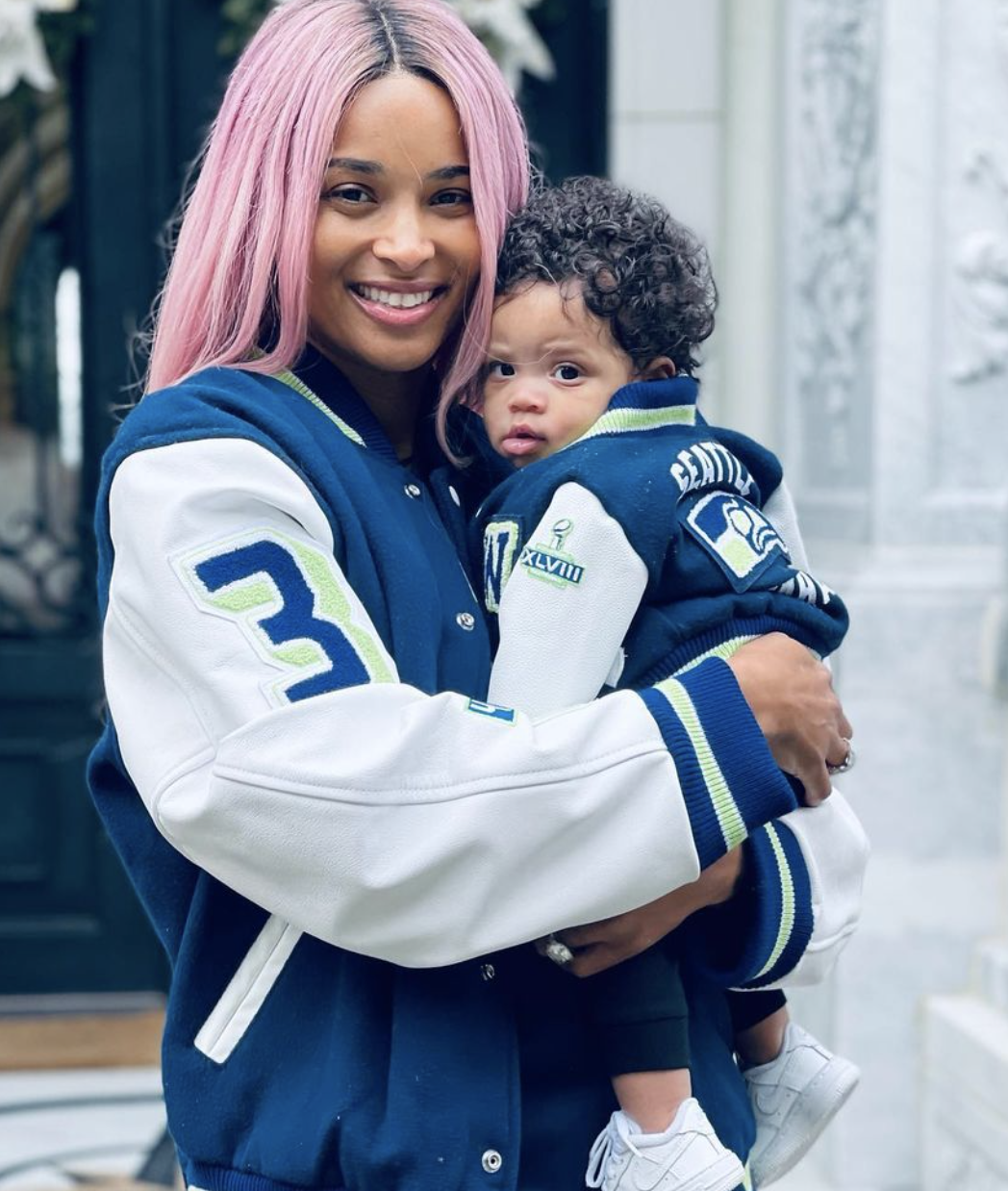Ciara shares adorable snap of her three kids in football pajamas as they  cheer on Russell Wilson