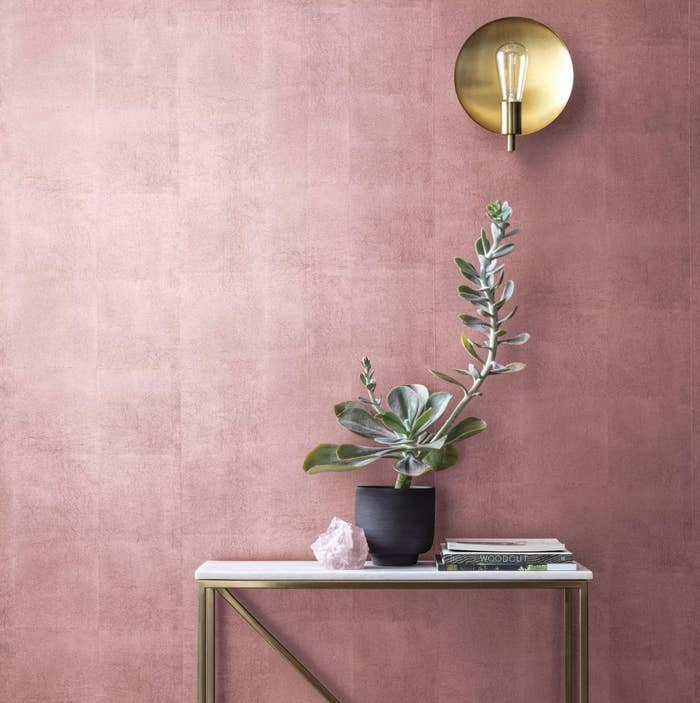 Pink metallic wallpaper