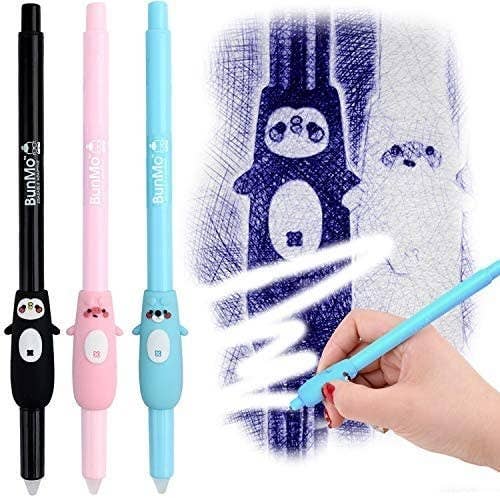 BUNMO Erasable Cute Pens - Cute Kawaii Accessories - 12 Ink Pens