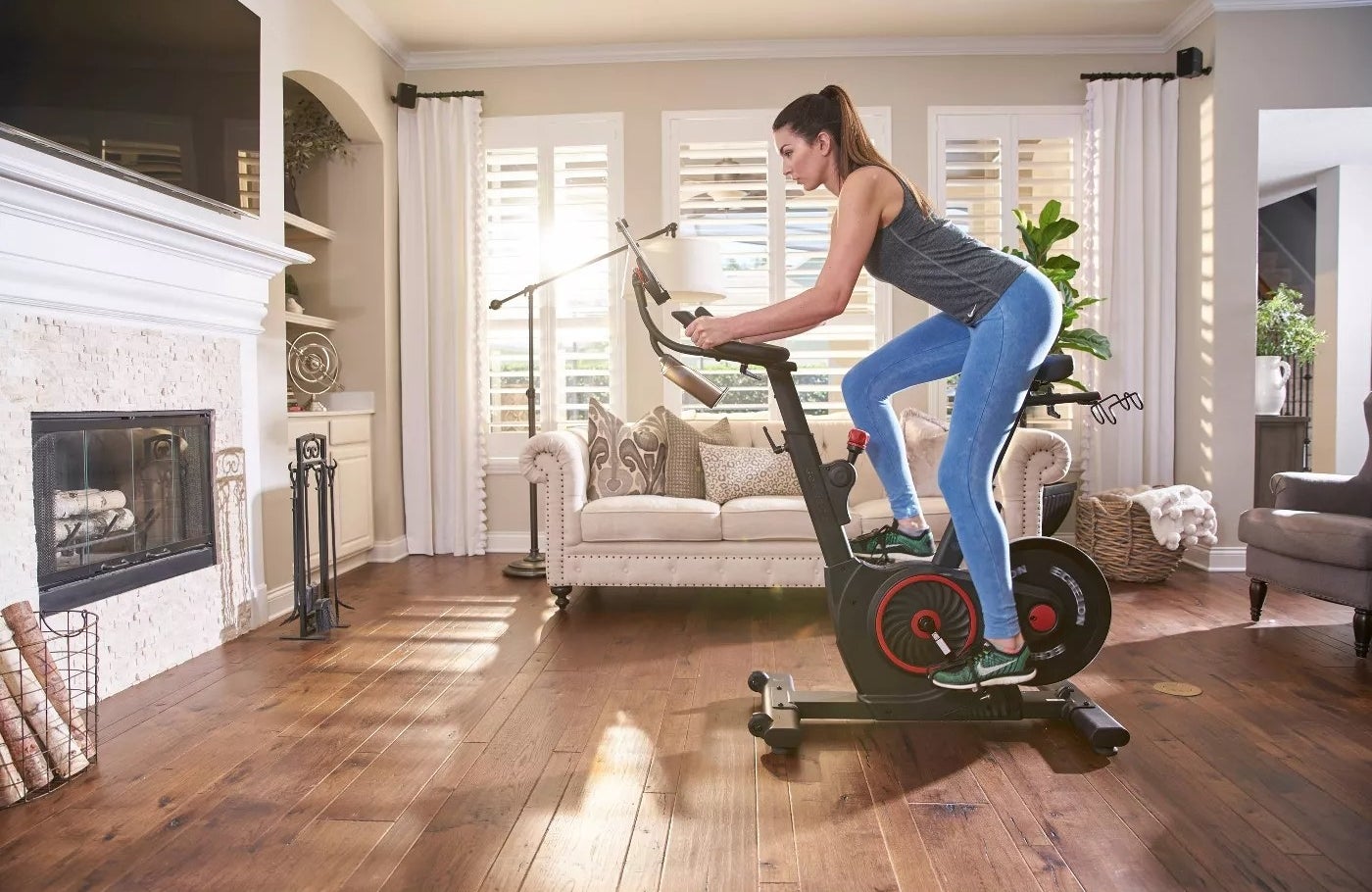 A model using the stationary bike