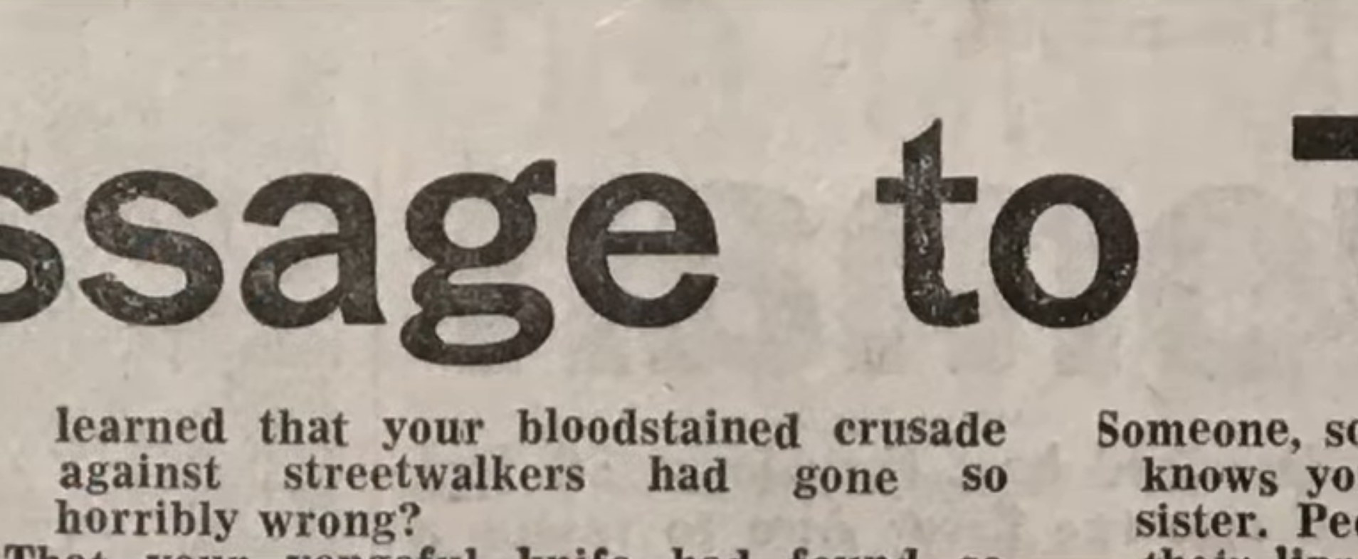 A letter from the police to the Ripper.