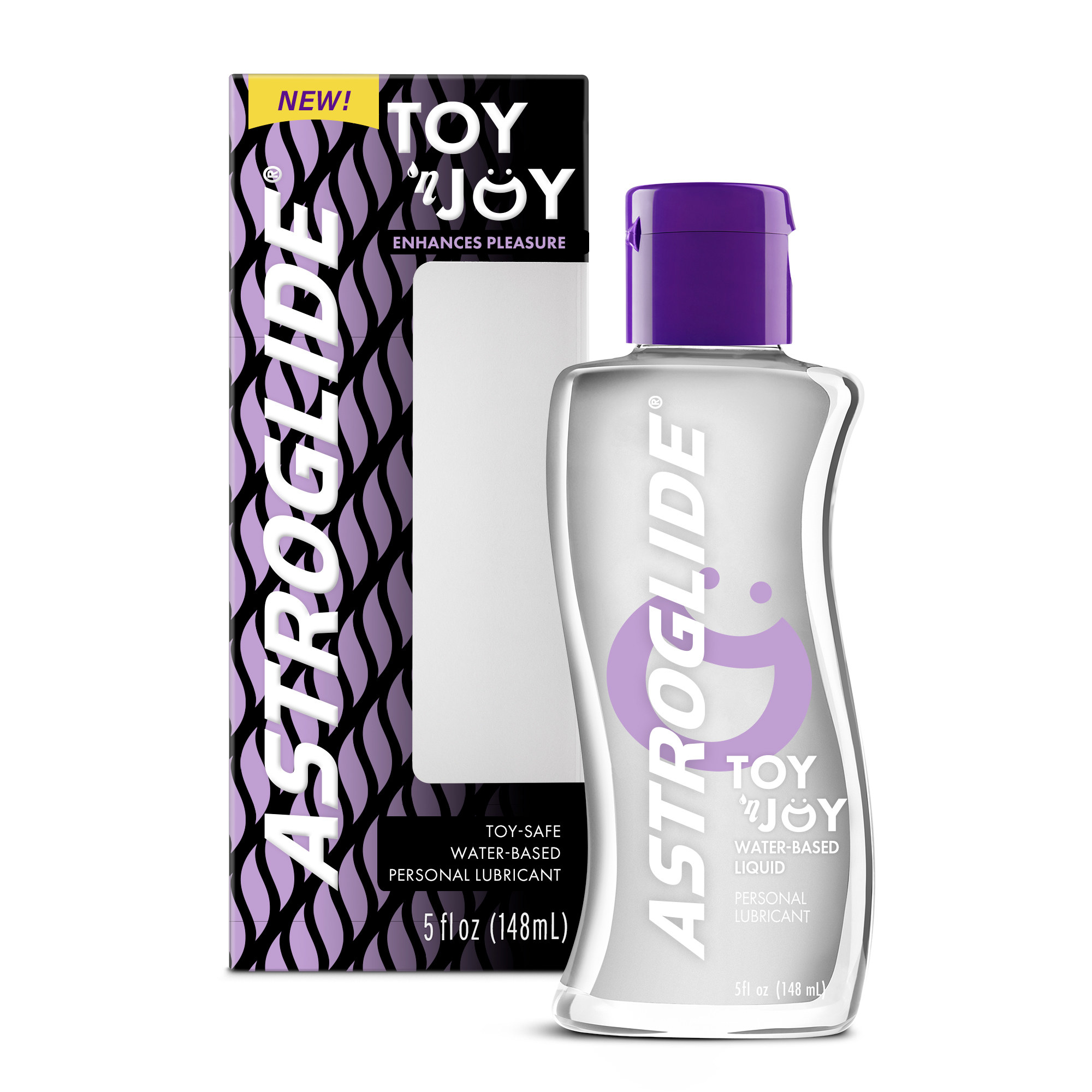 the astroglide toy &#x27;n joy lube and its boxed packaging