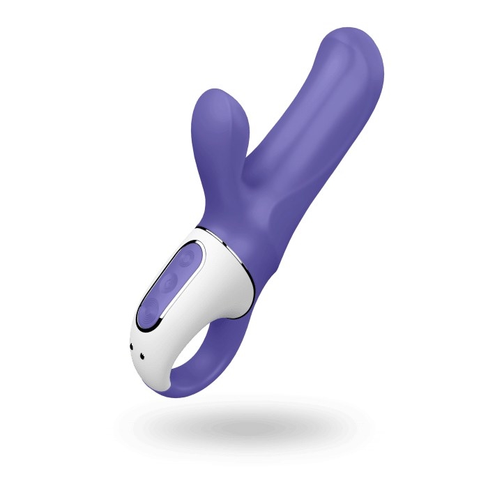 The purple vibrator with one long probe and one short probe
