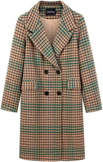 The plaid coat in green