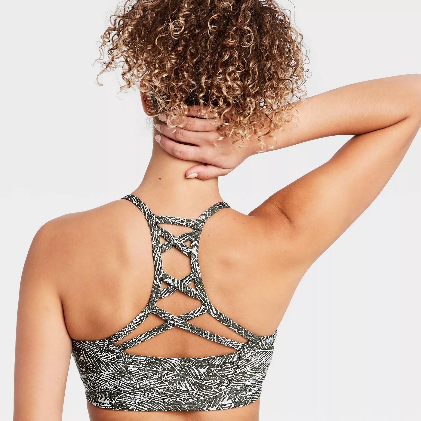 The sports bra in olive green