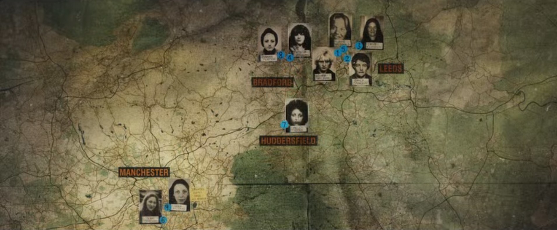 A map of the victims.