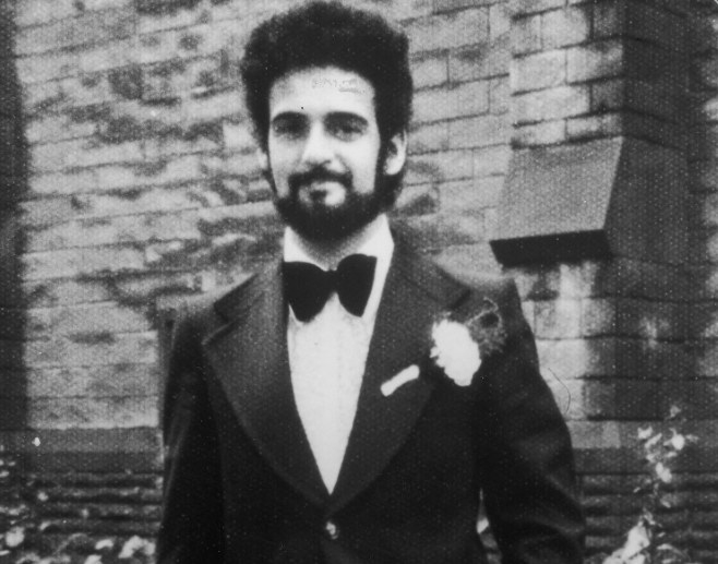 Peter Sutcliffe, serial killer, in a bow tie.