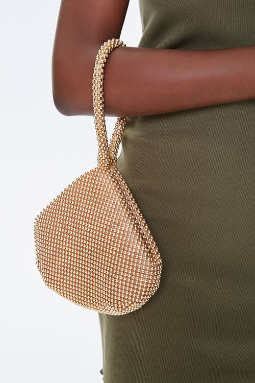 The mini tote that&#x27;s beaded all over and has a top handle