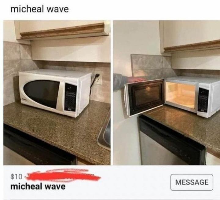 picture of a microwave reading michael wave
