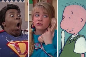 Kenan is on the left looking surprised with Clarissa on the phone and Doug looking calm