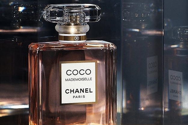 Closeup shot of glass perfume bottle