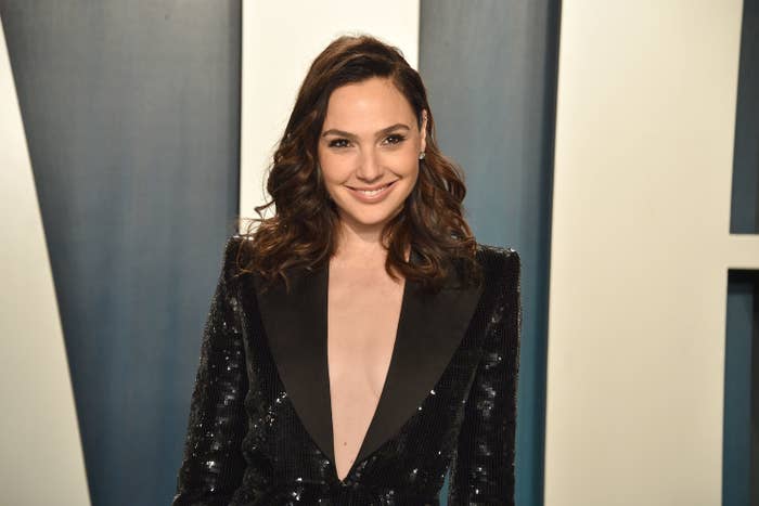 Gal Gadot posing at the Vanity Fair party