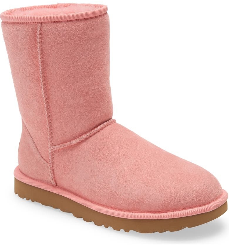 mid calf high boots in light pink 
