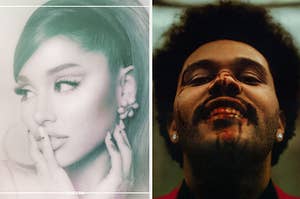 Ariana Grande "Positions" Album Cover and The Weeknd "After Hours" album cover