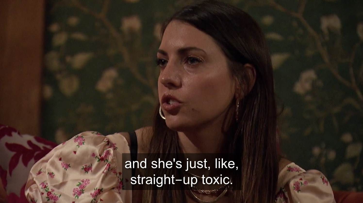 Victoria telling Matt that another girl in the house is toxic