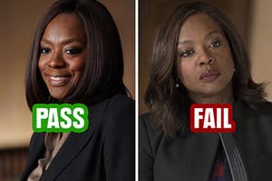 Annalise smiling and then Annalise scowling 