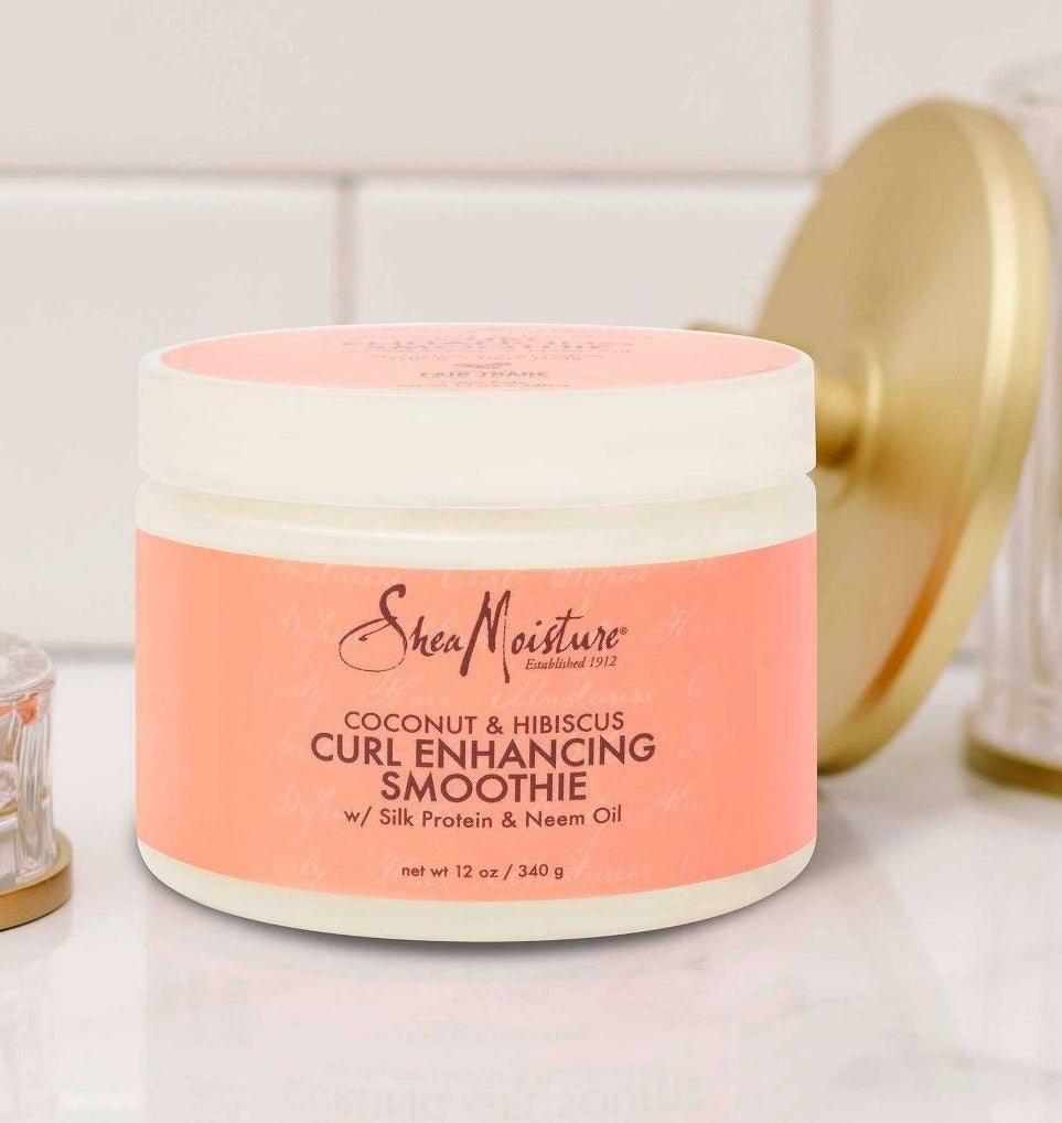 a tub of sheamoisture curl enhancing smoothie