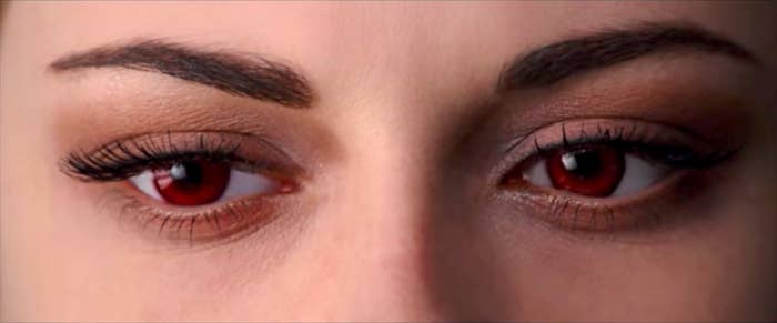 Bella's red eyes after waking up as a vampire
