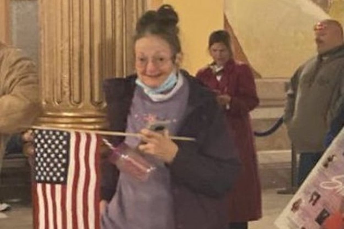 Image result for images of old lady holding mug in capital building January 6, 2021