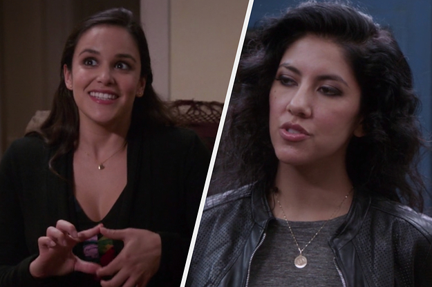 Amy smiling and looking nervous and rosa looking calm and over it