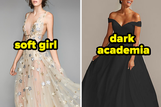 A sheer deep V gown covered in sequin stars with the text