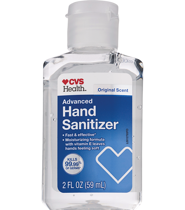 Two-ounce bottle of CVS hand sanitizer