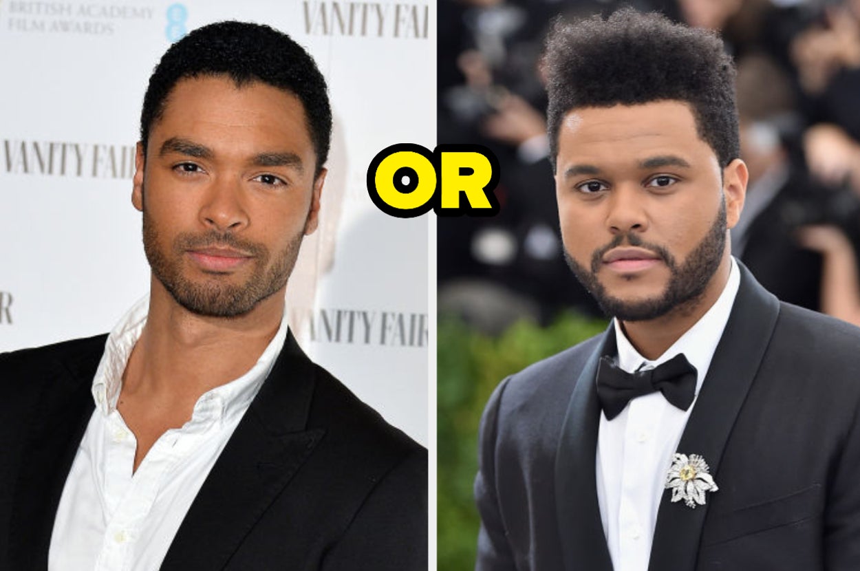 Regé-Jean Page and The Weeknd with the word "or" between them