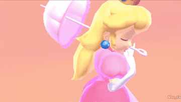 GIF of Princess Peach blowing a kiss