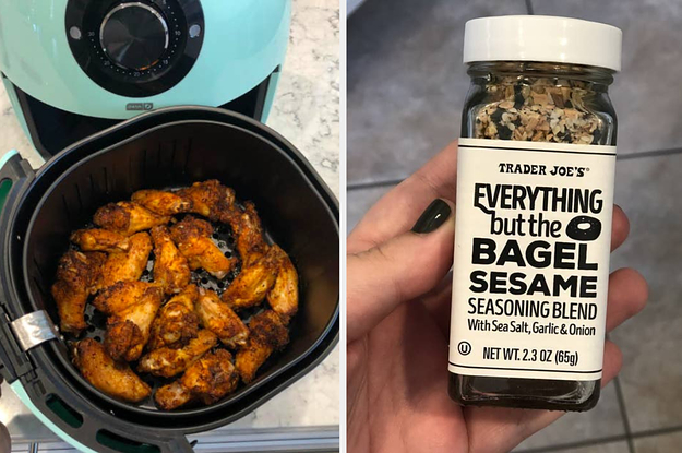 a dash air fryer, and trader joe's everything but the bagel seasoning