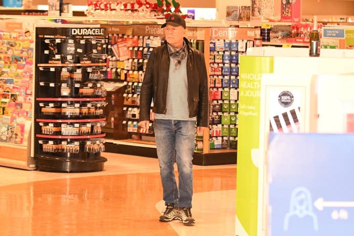 Hollywood A-lister Bruce Willis is spotted walking around Rite-Aid without wearing a mask