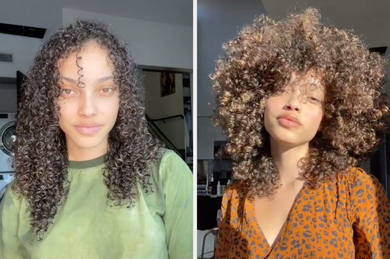 This user shares her curls wet vs dry where she shows off layers and layers of curls