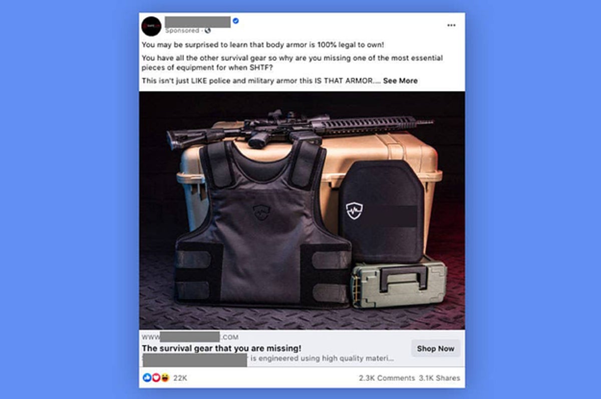 Facebook Is Showing Military Gear Ads Next To Insurrection Posts