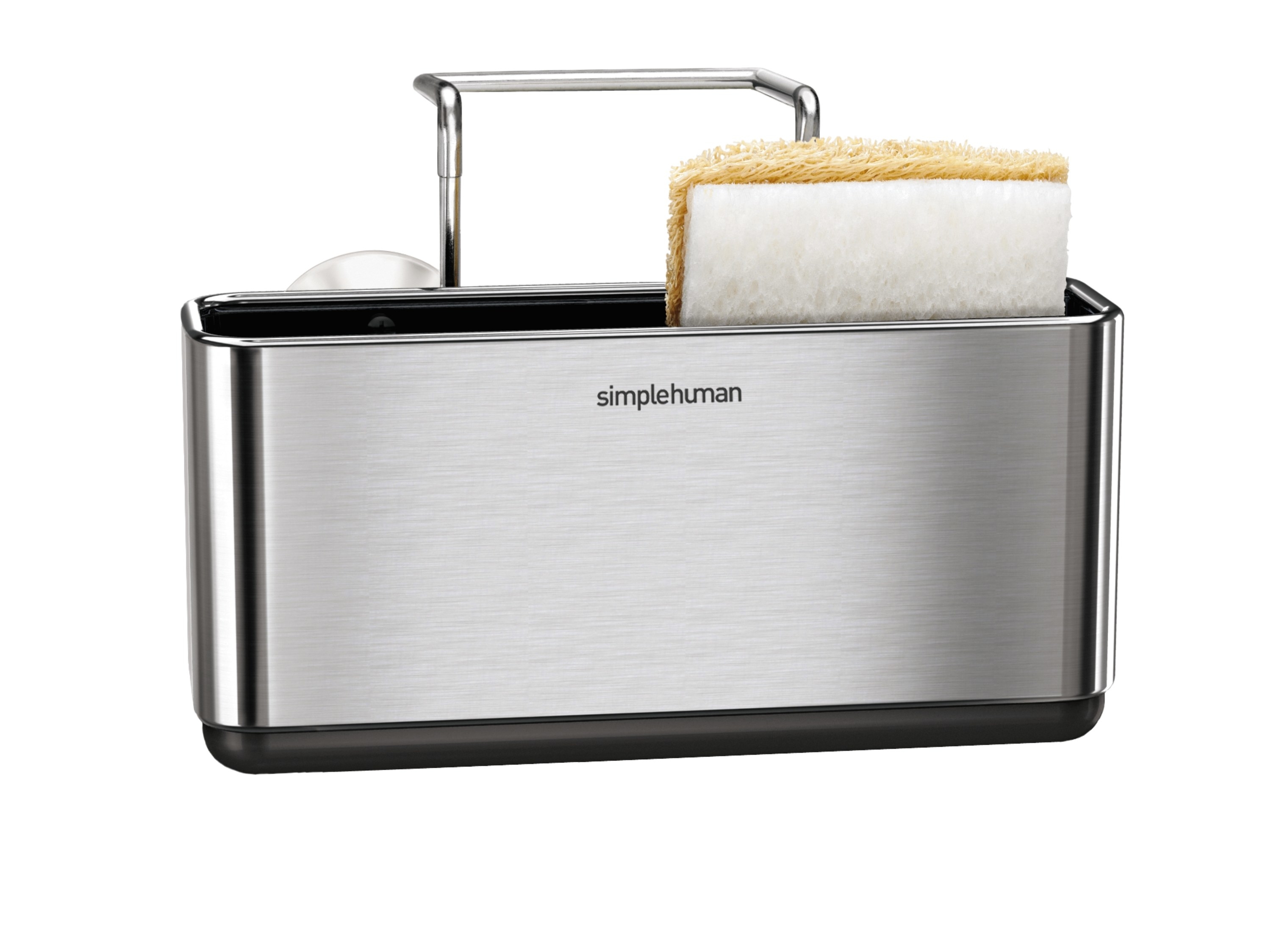 stainless steel sink caddy with sponge inside