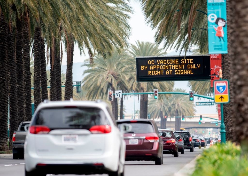 a lot of traffic en route to Disneyland