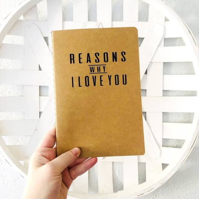 The notebook, which reads &quot;Reasons why I love you&quot;