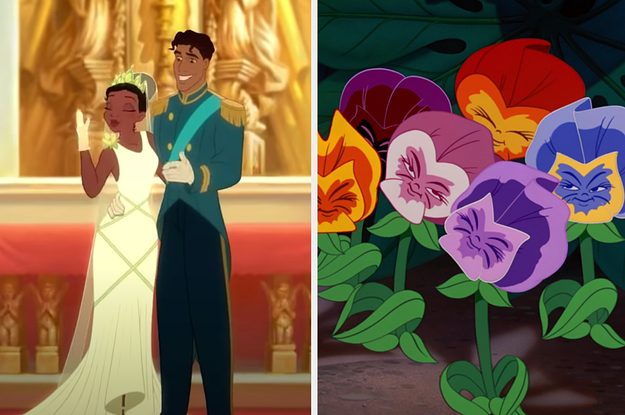 Side-by-side images of Tiana's wedding from