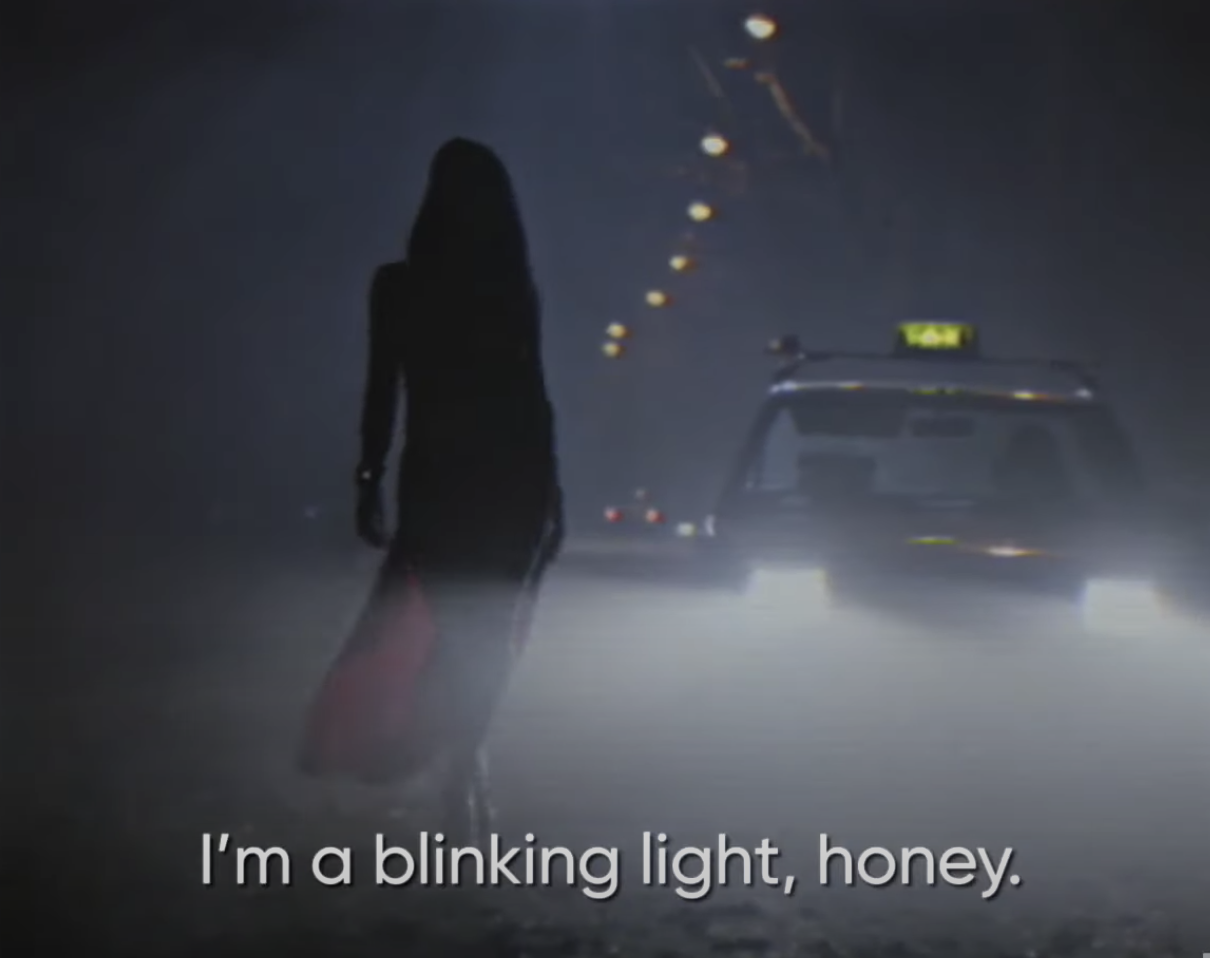 Cristina saying, &quot;I&#x27;m a blinking light, honey&quot;