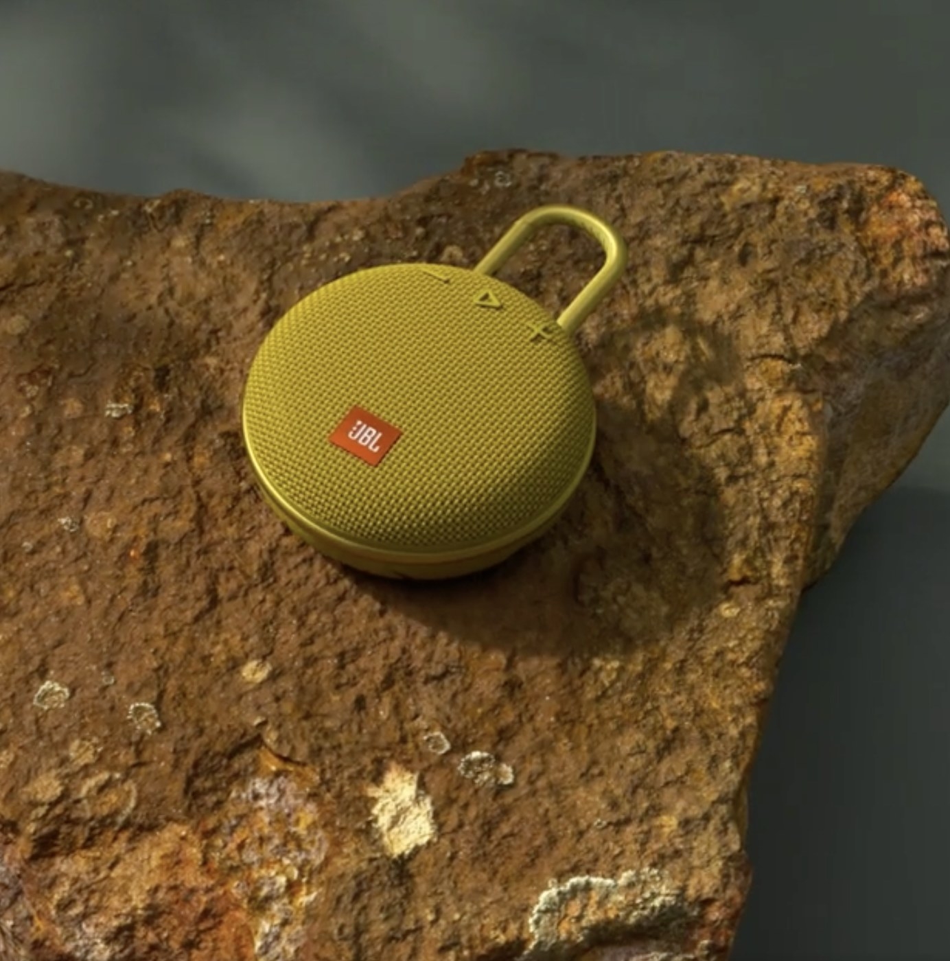 A yellow clip speaker