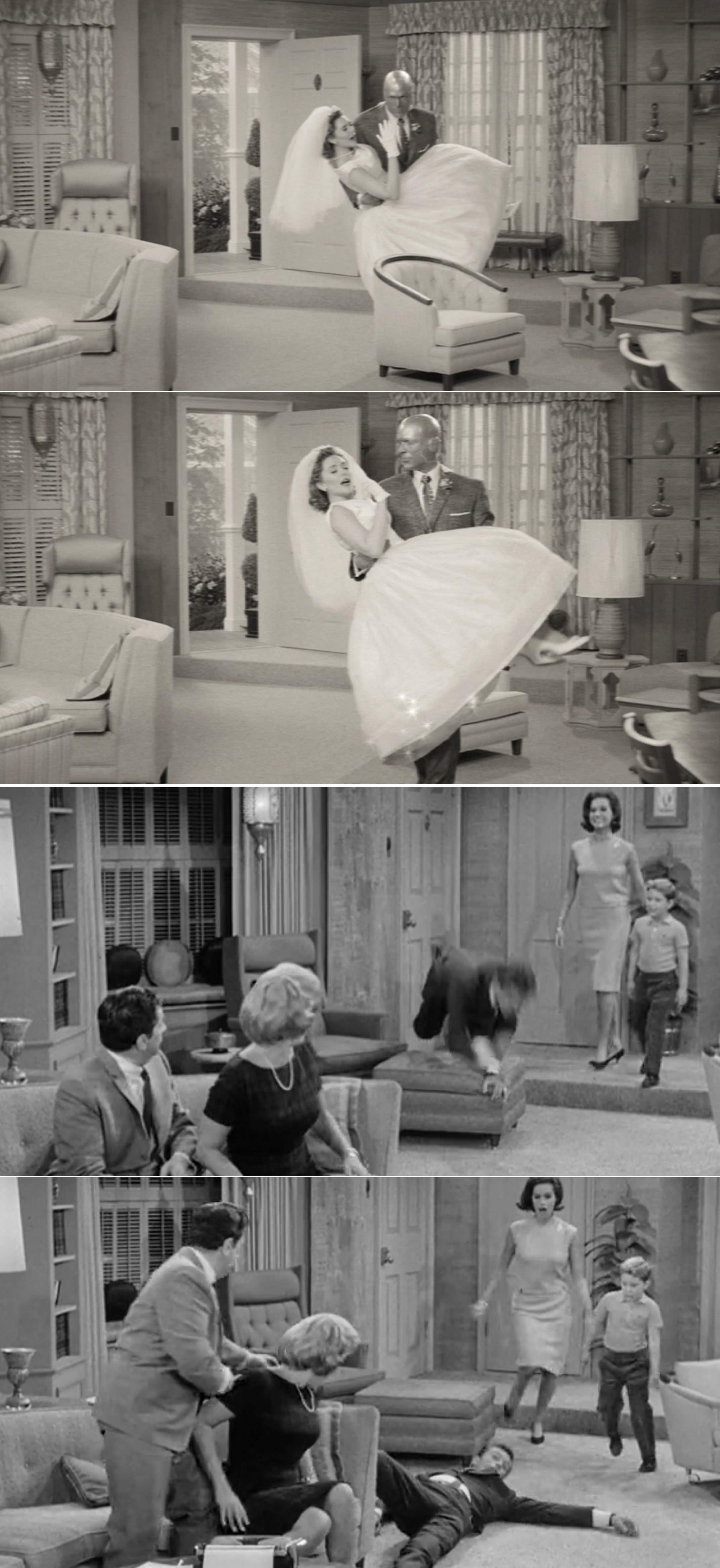 Wanda and Vision phasing through a chair vs. Rob from &quot;The Dick Van Dyke&quot; show tripping over the ottoman