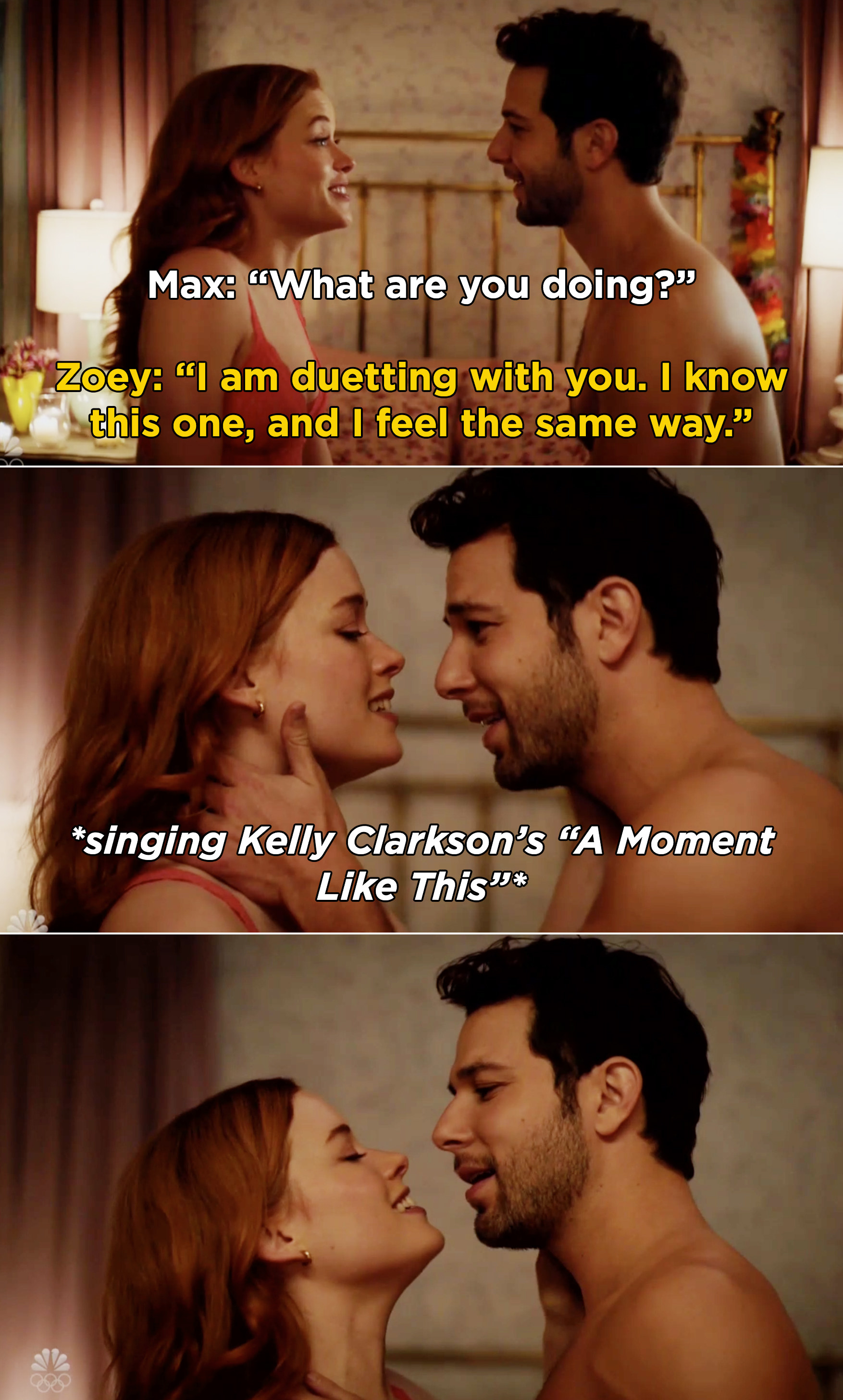 Max and Zoey singing Kelly Clarkson&#x27;s &quot;A Moment Like This&quot; together