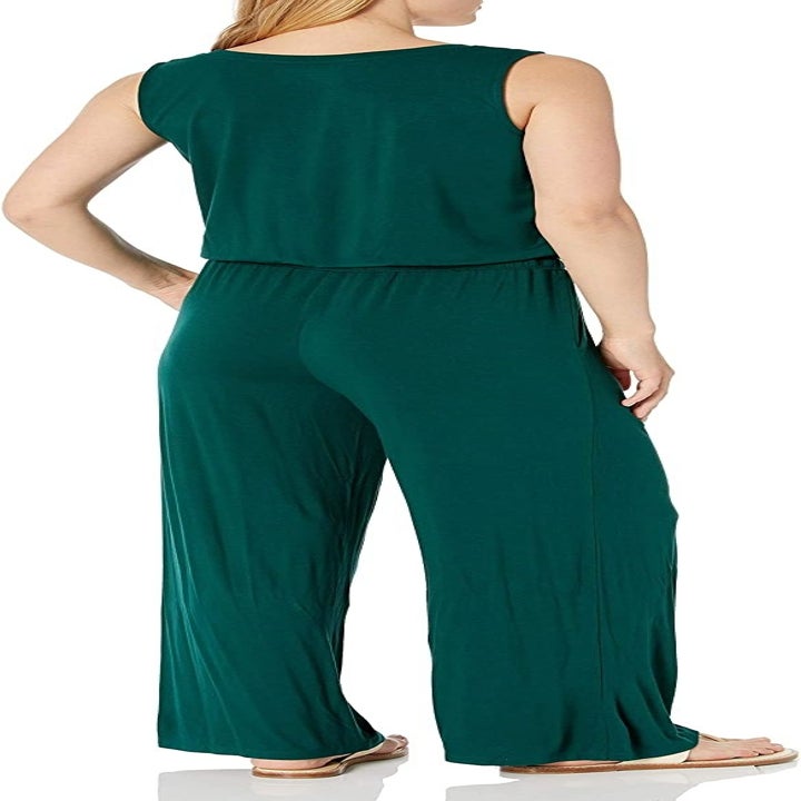 Another model wearing green jumpsuit