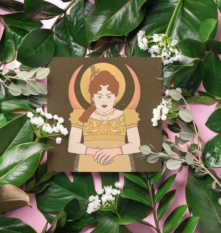 The Penelope poster surrounded by leaves