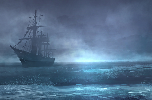 An image of a ghost pirate ship