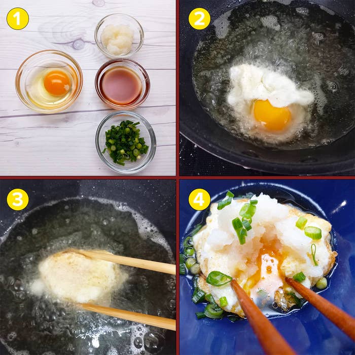 簡単おつまみ 黄身がとろ っとあふれ出す 揚げ出し卵 の作り方
